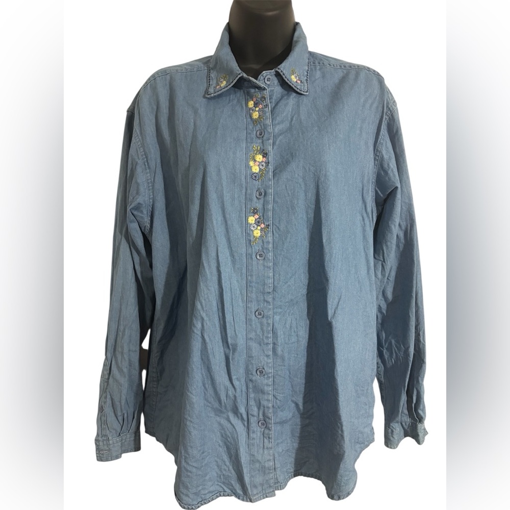 Vintage Northern Reflections Light Blue Cotton Shirt